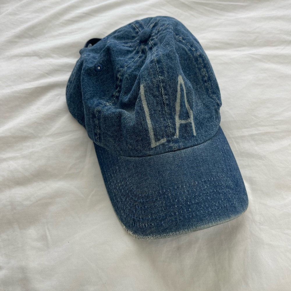 Vintage denim LA hat cap